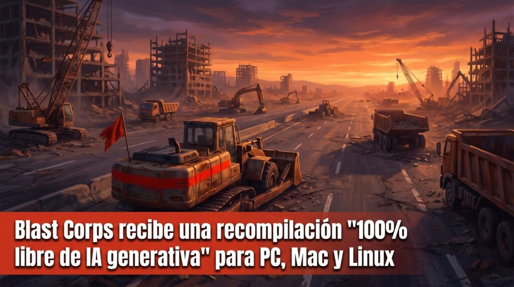 Blast Corps recibe una recompilación "100% libre de IA generativa" para PC, Mac y Linux